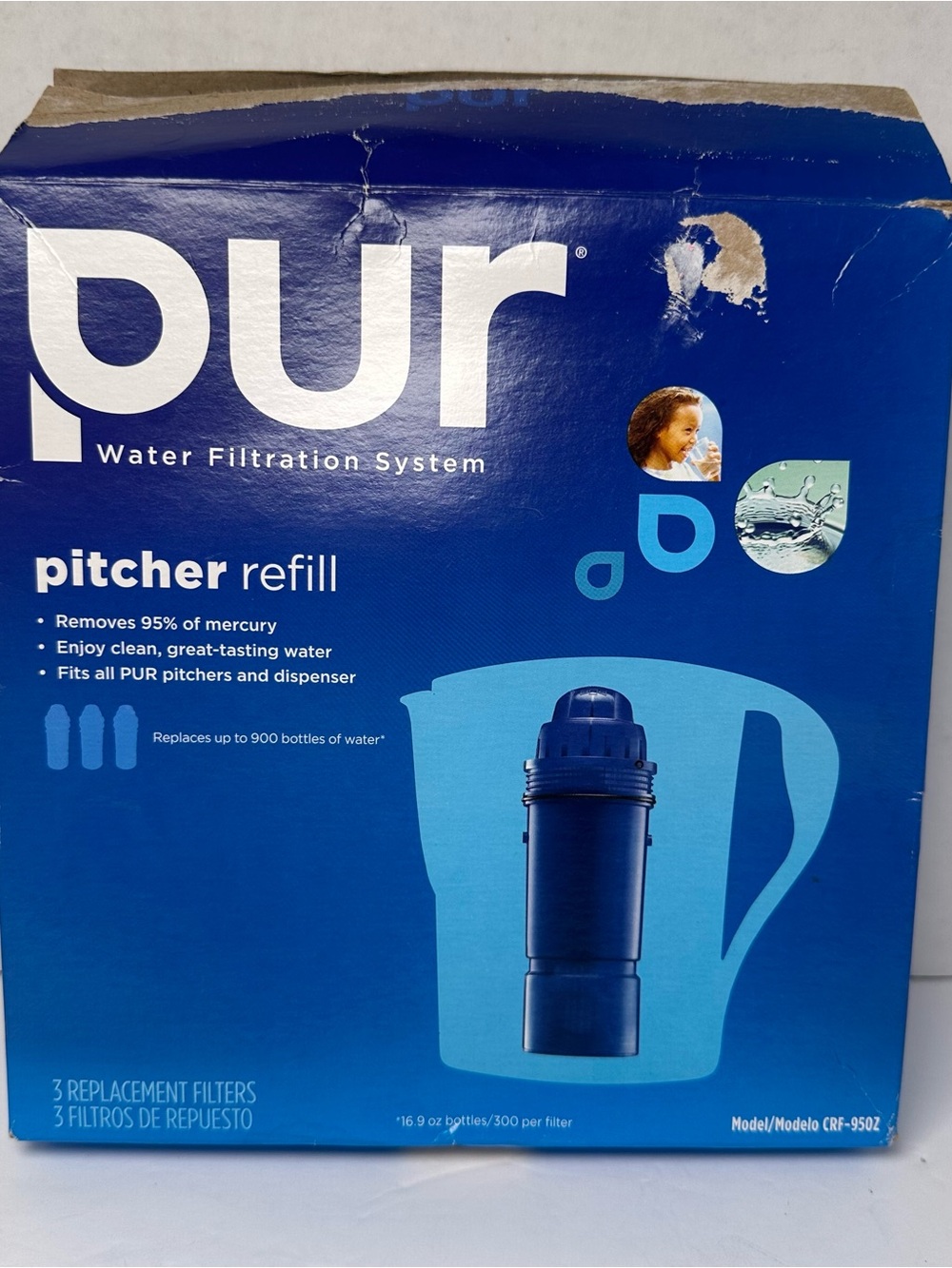 3pk Genuine PUR Water Filter Pitcher Refill Replace CRF-950Z-Fits ALL Dispensers